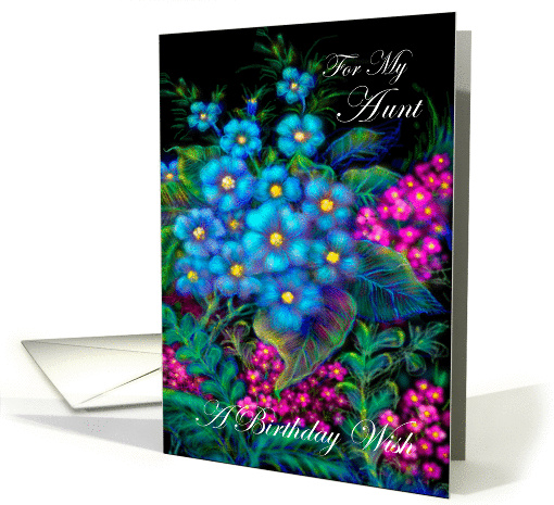 Birthday,Aunt, Wild Flowers, Real Paper card (854418)