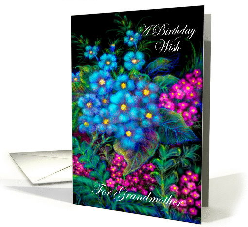 Birthday,Grandmother, Wild Flowers, Real Paper card (854425)