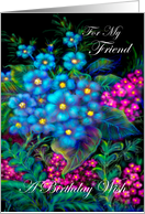 Birthday, Friend, Wild Flowers, Real Paper Card