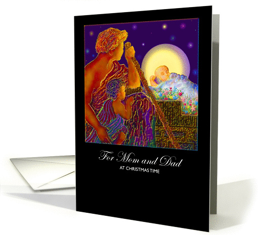 Christmas Card, Mom and Dad, Shepherds and Christ Child,... (861253)