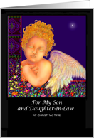 Christmas, Son and Daughter-In-Law, Angel and Manger, ’The First Noel’ card