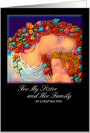 Christmas, Sister and Family, ’Mother and Child’, Paper Card