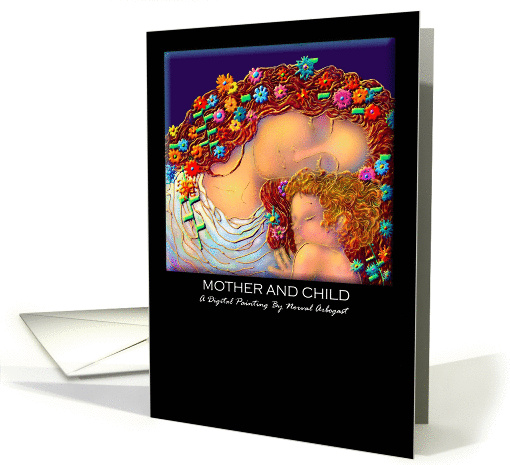 titled notecard, mother and child, blank note card (911230)