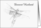 Dragonfly Final Good Bye - Husband - Customizable card