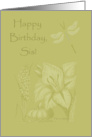 Happy Birthday, Sis! - Flowers and Dragonfly card