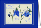 Happy Birthday from All of Us - Blue Columbine card