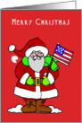 Merry Christmas Patriotic Santa card