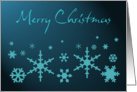 Merry Christmas Snowflakes in Blue card