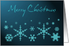 Merry Christmas Snowflakes in Blue card