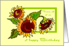 Happy Birthday From All of Us - Sunflowers card