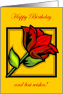 Happy Birthday Red Rose card