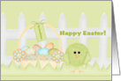 Happy Easter Grandson - Green Chick card