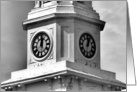 Church Clock Tower B & W - Foxboro, MA card
