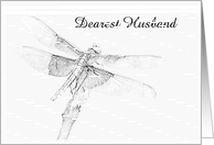 Dragonfly Final Good Bye - Husband - Customizable card