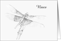Dragonfly Final Good Bye - Niece - Customizable card