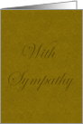 With Sympathy card