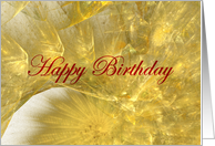 Happy Birthday - Golden Fractal card