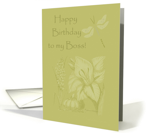 Happy Birthday to my Boss - Flowers & Dragonfly card (157165)