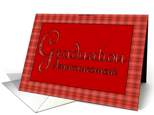 Graduation Announcement - Red Plaid card (188828)