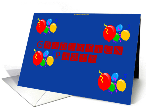 Graduation Party Invitation - Balloons card (188832)