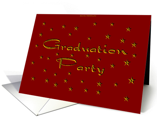 Graduation Party Invitation - Red and Gold card (188842)