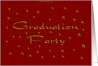 Graduation Party Invitation - Red and Gold card