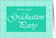 Graduation Party Invitation - Green Flowers card