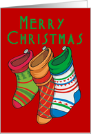 Merry Christmas with Colorful Stockings card