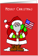 Merry Christmas Patriotic Santa card