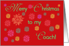 Merry Christmas to my Coach! card