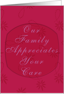 Thank you to Caregiver from Family card