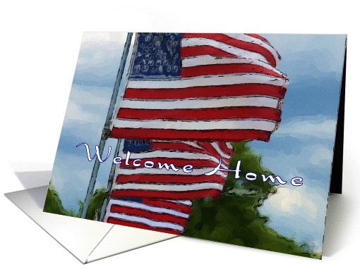 Welcome Home America Flag card (370239)