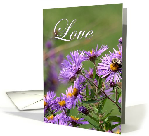 Love - Purple Flowers card (602432)