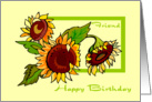 Happy Birthday Friend - Sunflowers card