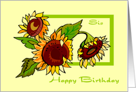 Happy Birthday Sis- Sunflowers card