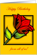 From All of Us Happy Birthday Rose card
