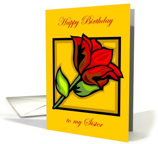For Sister Happy Birthday Rose card (620449)