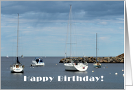 Happy Birthday - Sailboats card