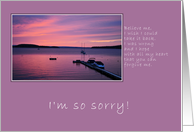 I’m So Sorry- Seaside Sunset card