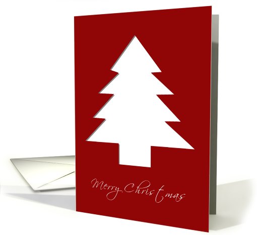 Merry Christmas - Red with Tree card (635614)