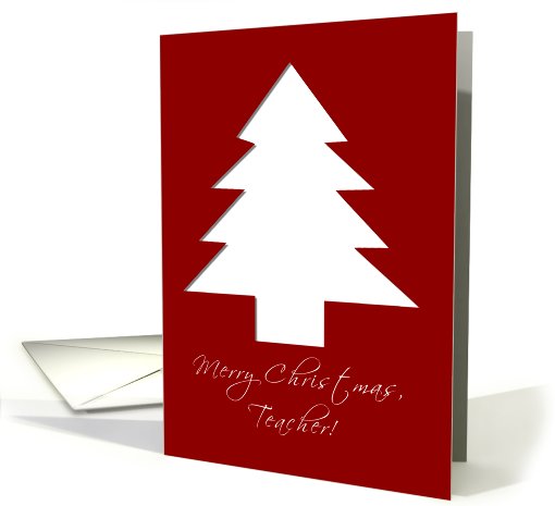 Teacher Merry Christmas - Red with Tree card (635633)