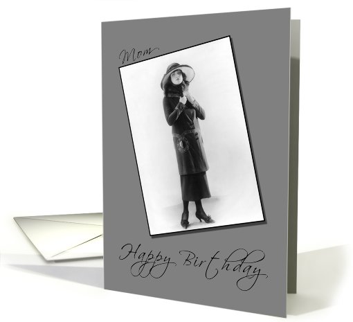 Mom from Daughter Happy Birthday - Vintage Woman card (637367)