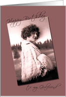 Girlfriend Happy BIrthday - Vintage card