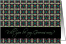 Will You be my Groomsman? Black geometric card