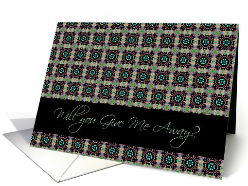 Will You Give Me Away? Black geometric card (681949)