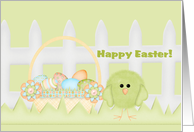 Happy Easter - Green Chick card