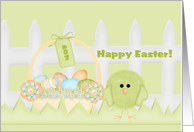 Happy Easter Son - Green Chick card