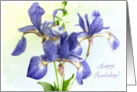 Happy Birthday with Japanese Blue Irises Card