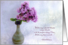 Lilac Spray Still Life with Whitman Quote Blank Note Card