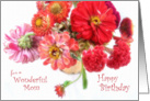 Bright and Beautiful Zinna Bouquet Birthday Card for Mom card